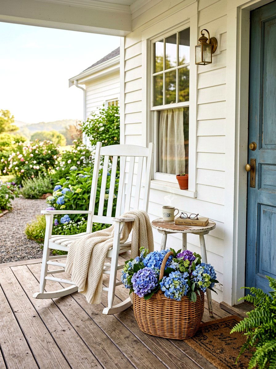 Classic Rocking Chair Corner - 30 small front porch ideas