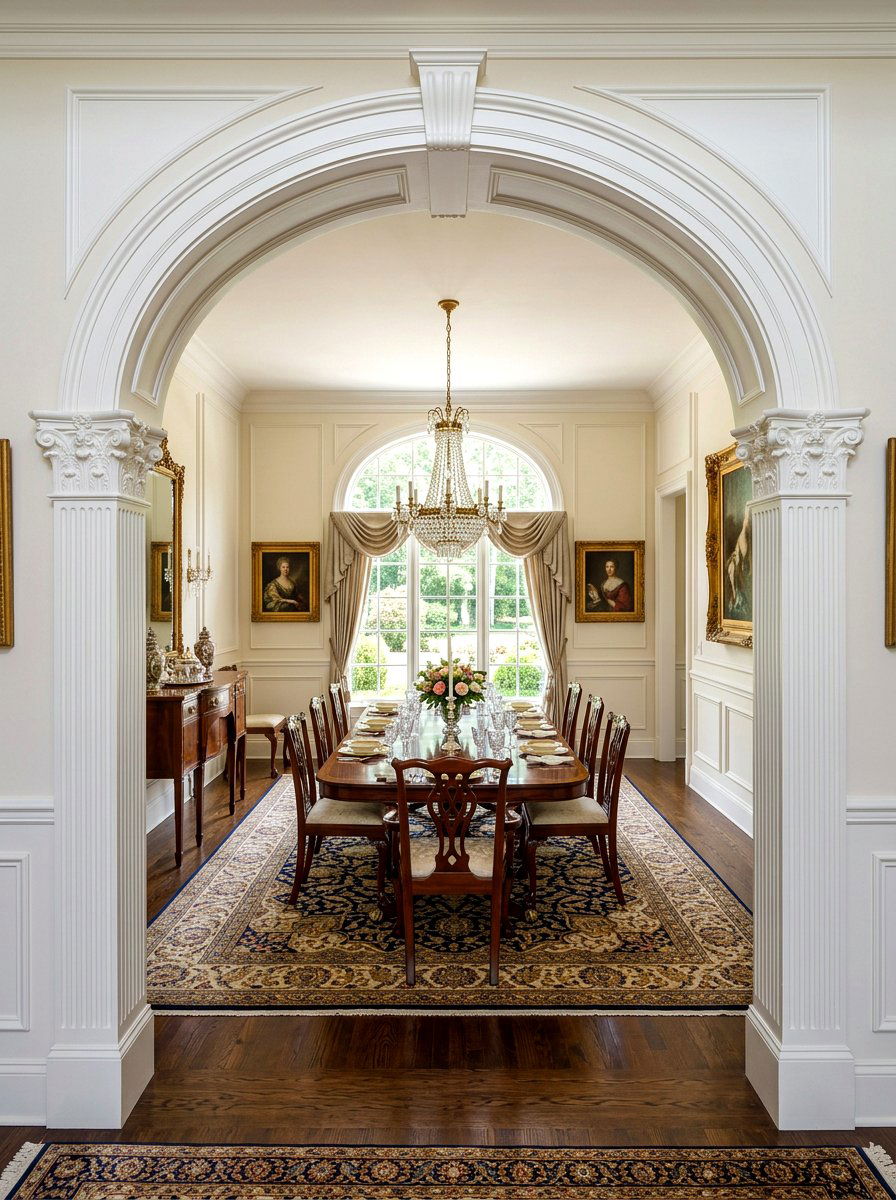 Classic Roman Arch With Trim - 30 arched doorway ideas