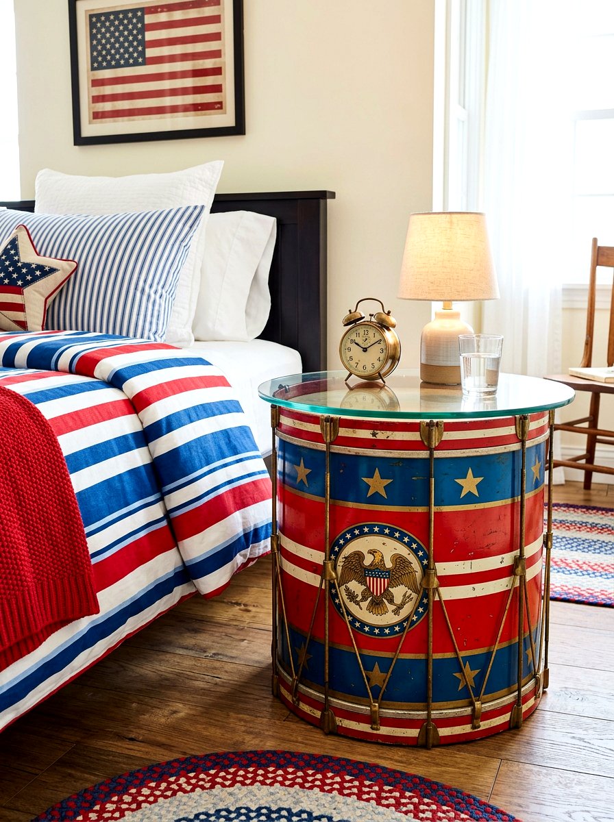 Classic Tin Drum Side Table - 30 vintage toy decor ideas