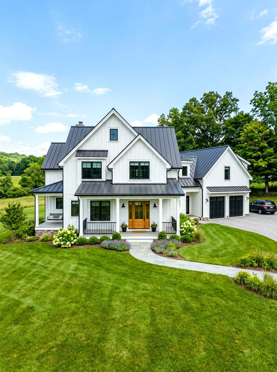 Classic White Modern Farmhouse - 30 farmhouse exterior ideas