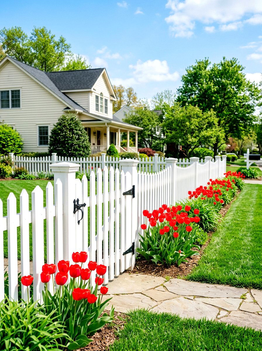 Classic White Picket Gate - 30 fence gate ideas
