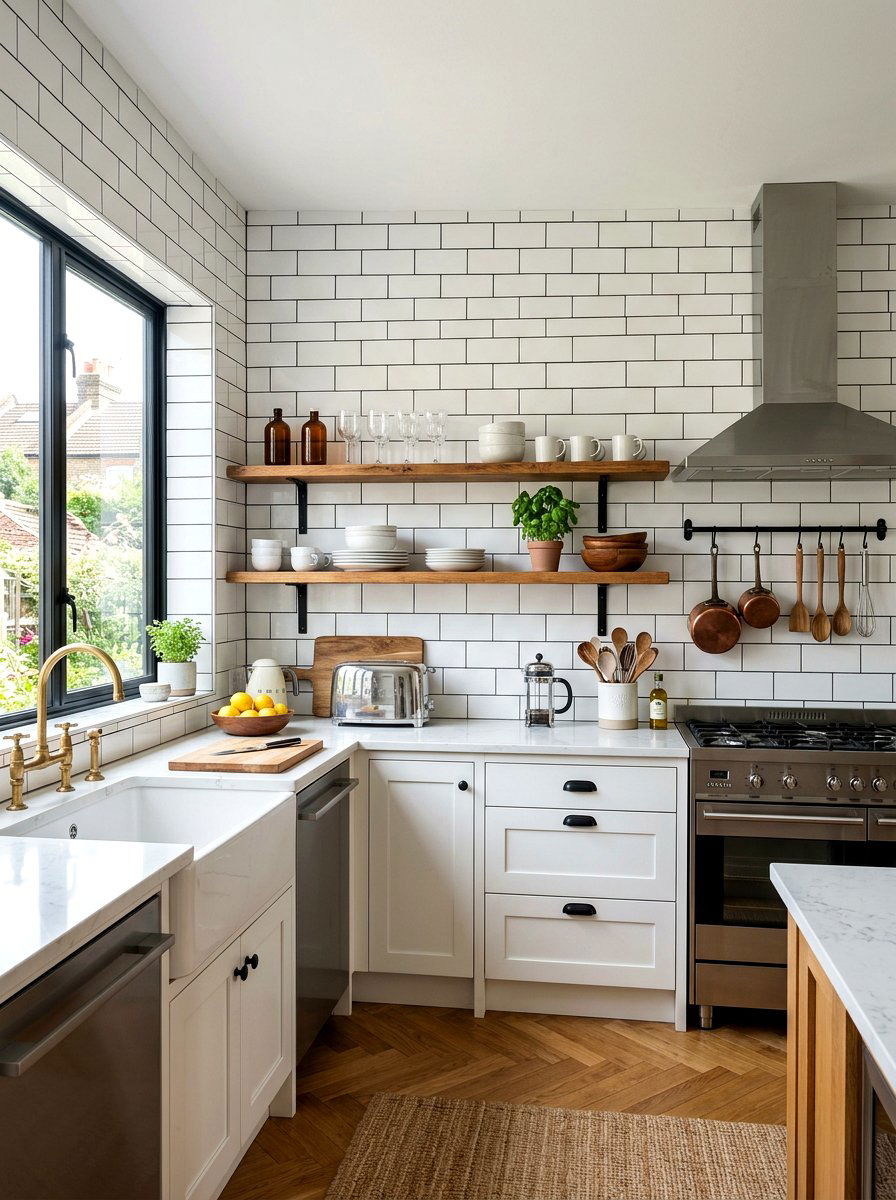 Classic White Subway Tile - 30 Paris cafe kitchen ideas