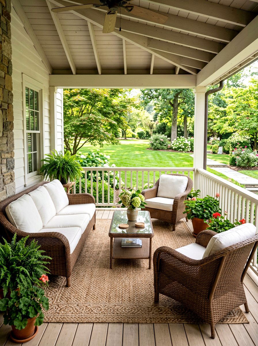 Classic Wicker Furniture - 30 summer patio hosting ideas