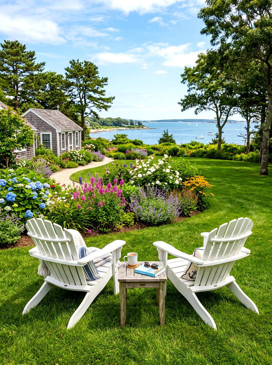 Classic Wood Adirondack Chair - 30 tea garden seating ideas