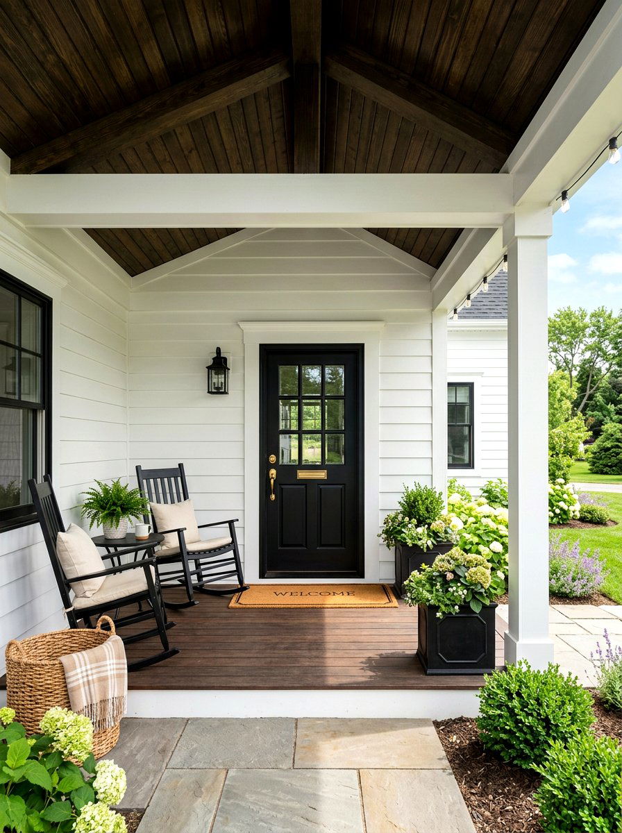 Classic black front door - 30 front door color ideas