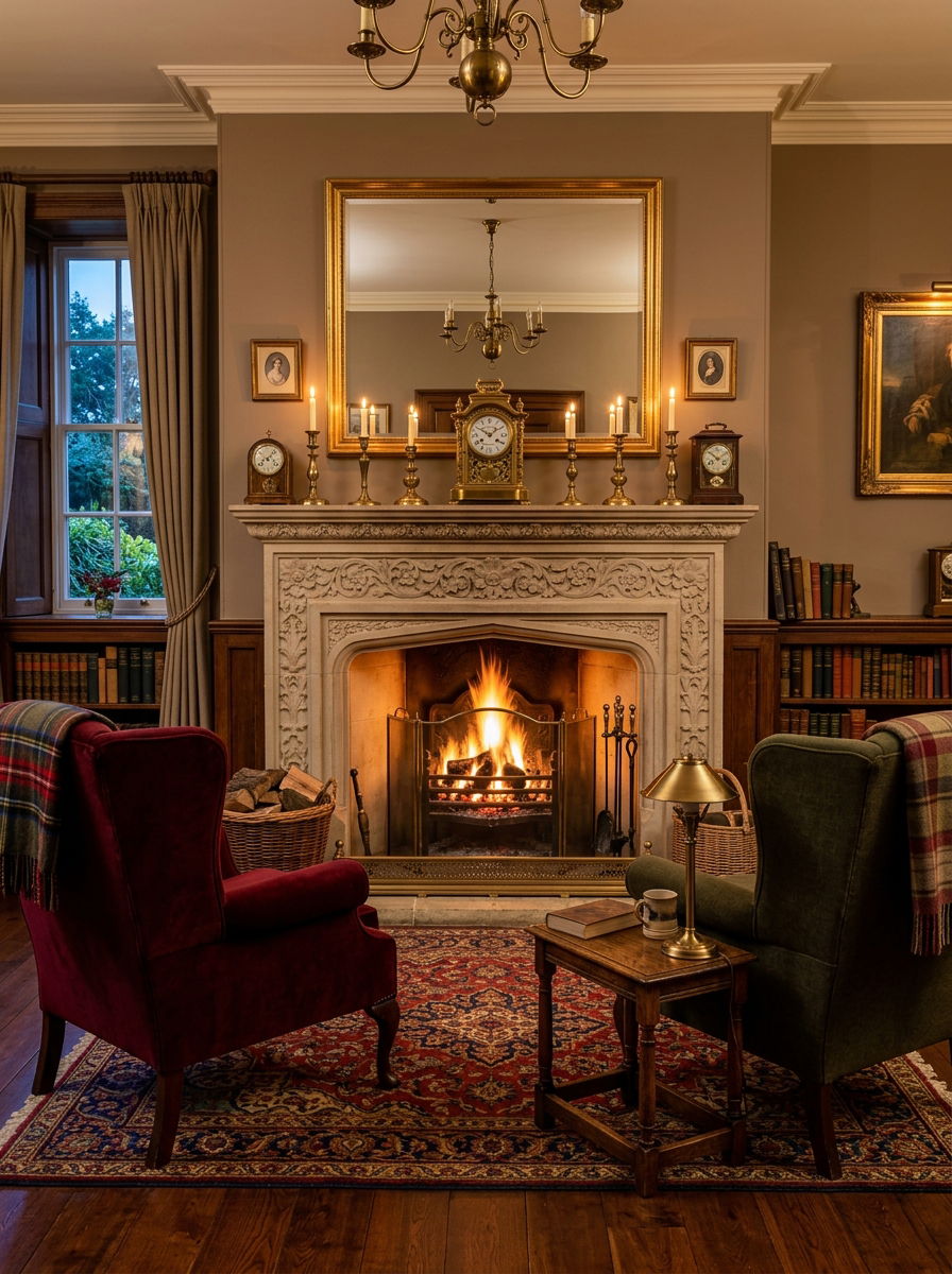 Classic fireplace lounge - 30 heritage lounge room ideas