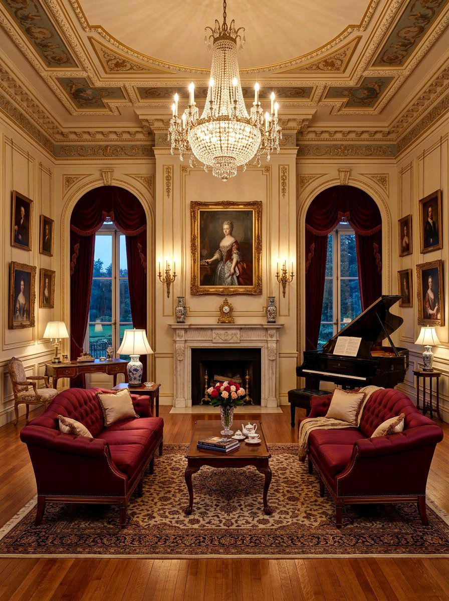 Classic grand hotel parlor - 30 hotel lobby living room ideas