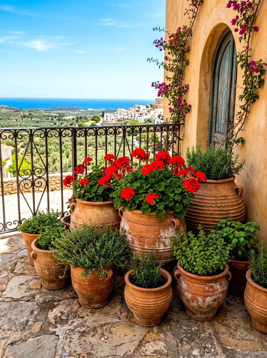 Classic terracotta porch planters - 30 front porch planter ideas