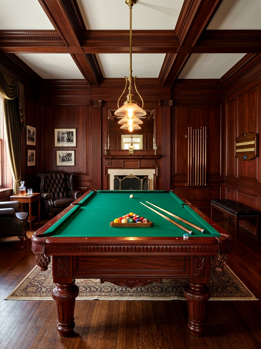 Classic wood billiards room - 30 billiards room ideas