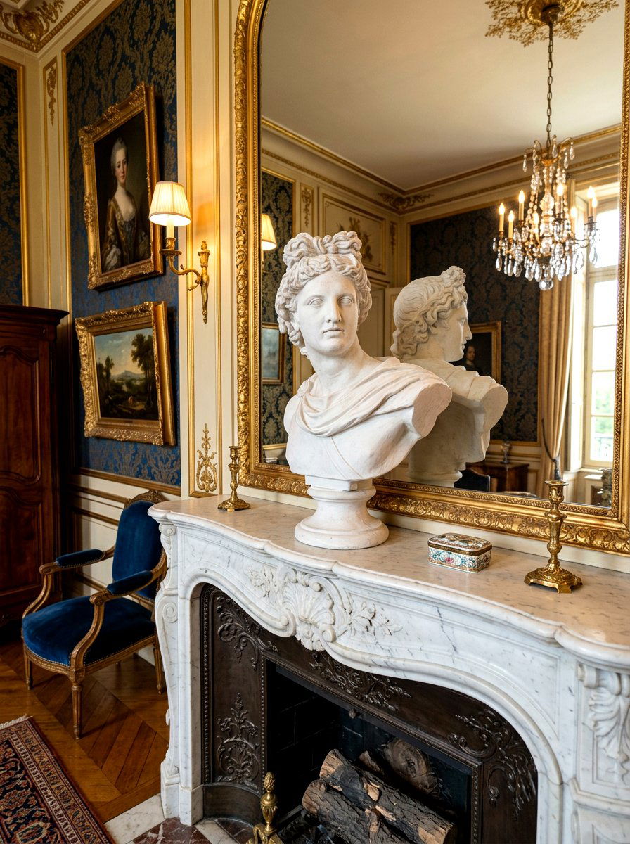 Classical Bust Statue - 30 Parisian bedroom ideas