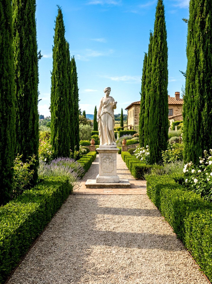 Classical marble statue - 30 formal front garden ideas