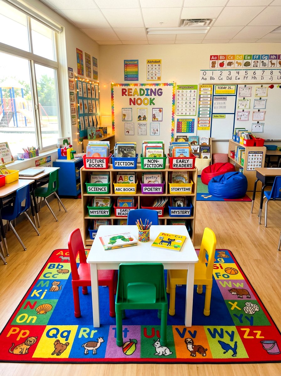 Classroom Style Reading Center - 30 kids reading nook ideas
