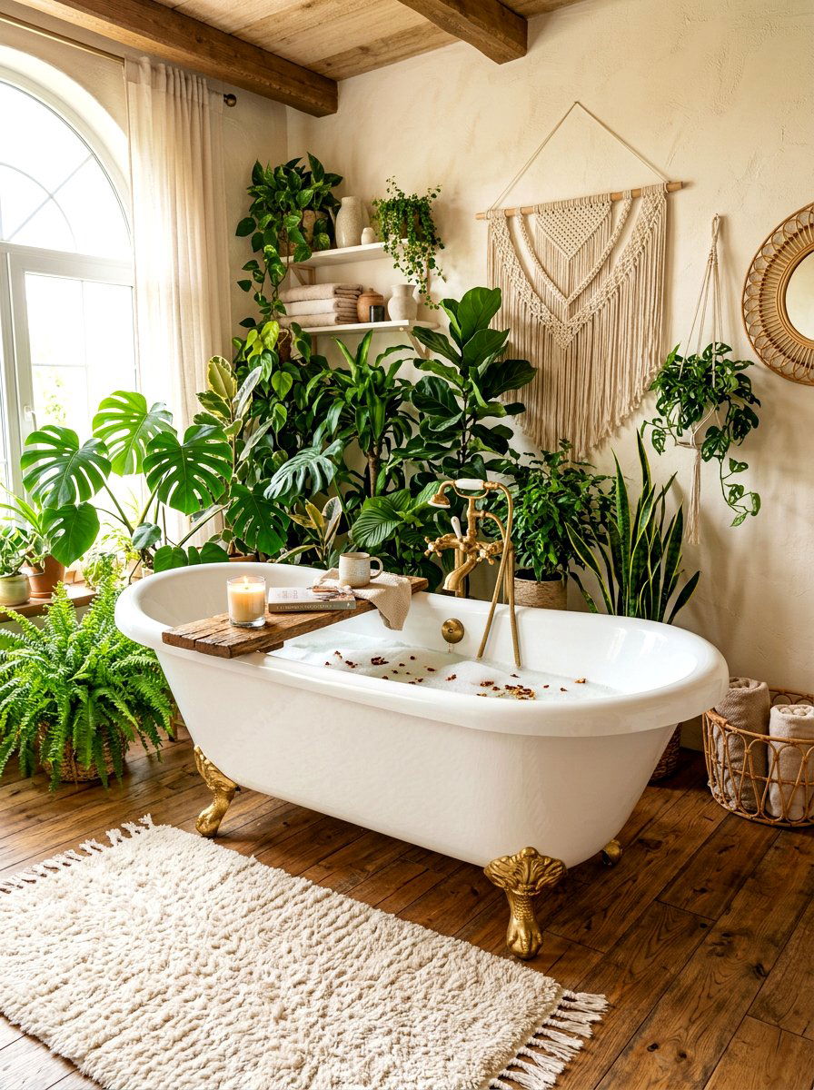 Clawfoot Bathroom Tub - 30 boho bathroom ideas