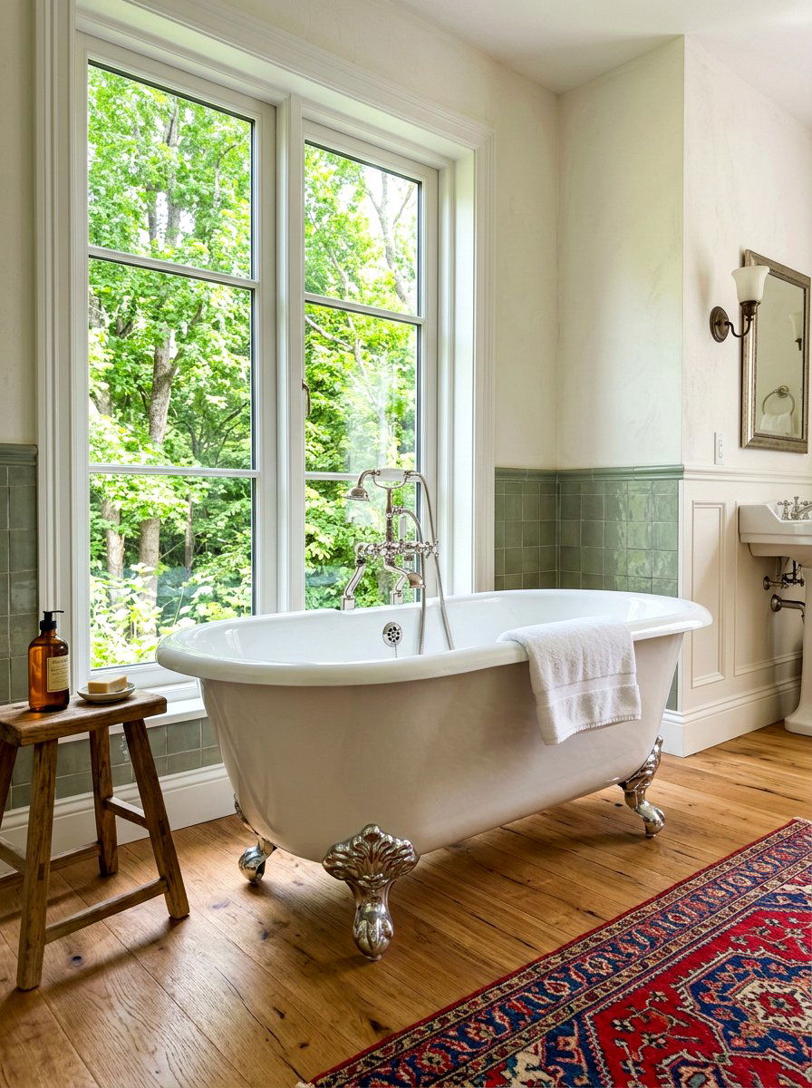 Clawfoot Bathtub Style - 30 rustic spa bathroom ideas