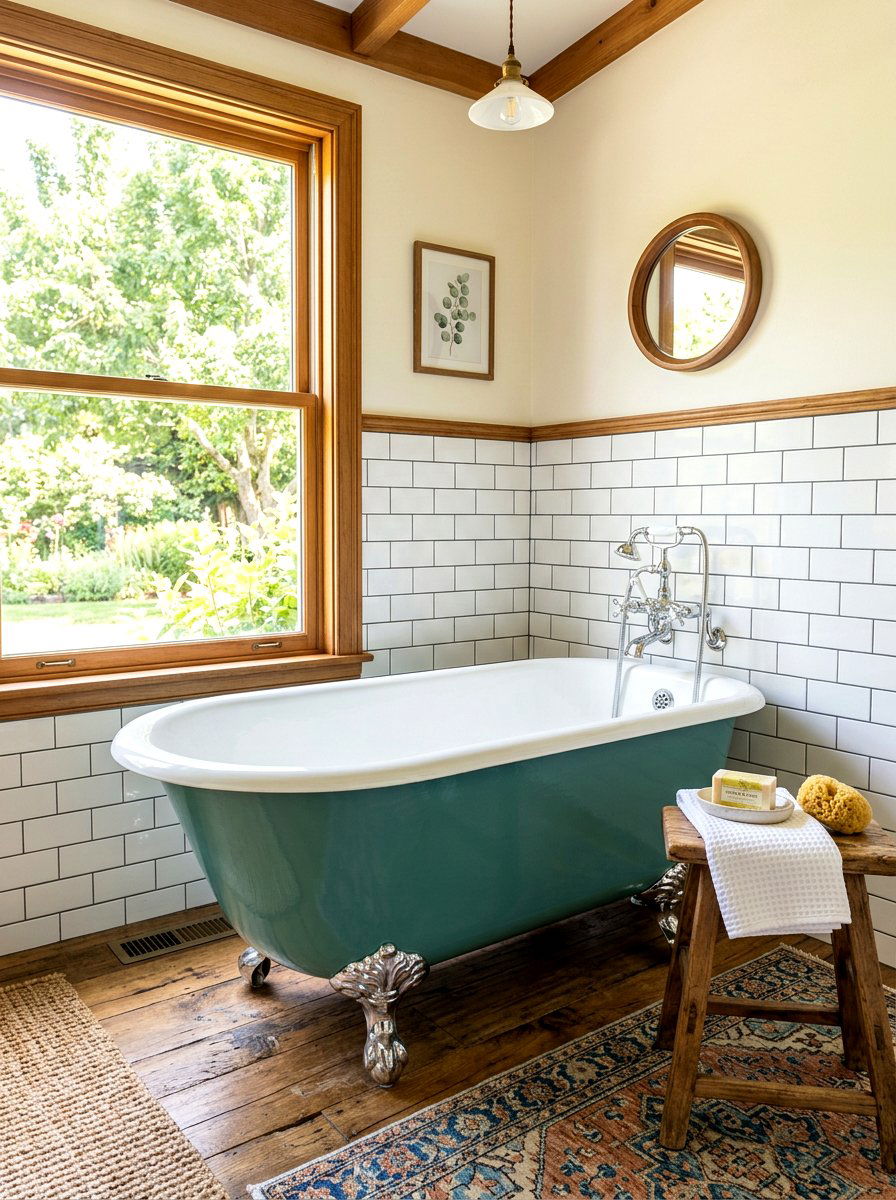 Clawfoot Cast Iron Tub - 30 soaking tub ideas