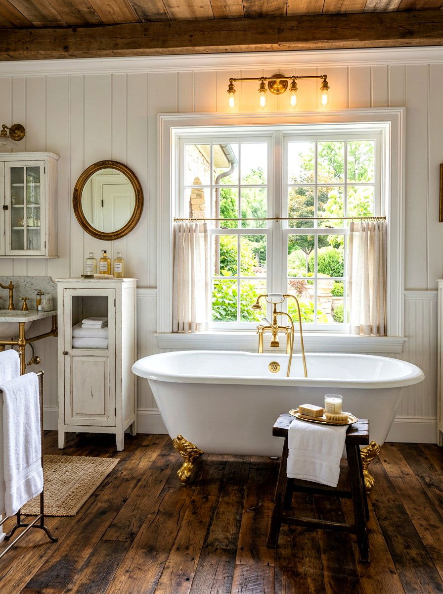 Clawfoot Tub Bathroom - 30 rustic luxury bathroom ideas