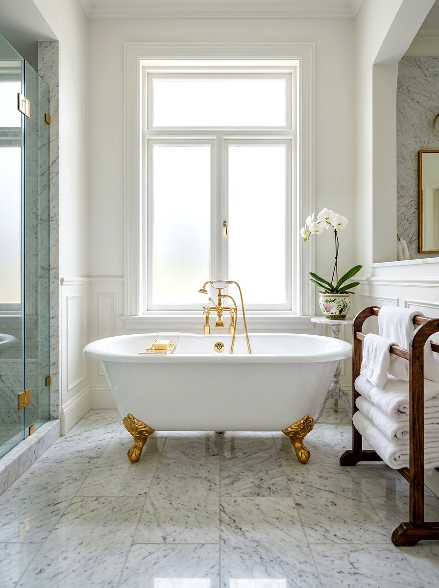 Clawfoot Tub Bathroom - 30 quiet romance home ideas