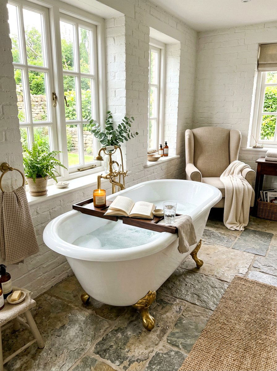Clawfoot Tub Decor - 30 farmhouse bathroom ideas