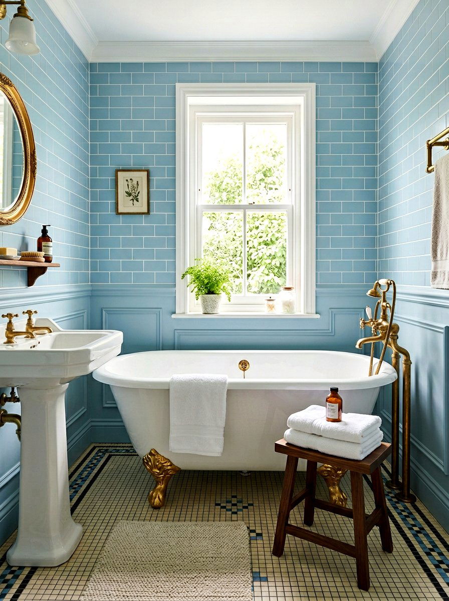 Clawfoot tub bathroom - 30 shabby chic decor ideas
