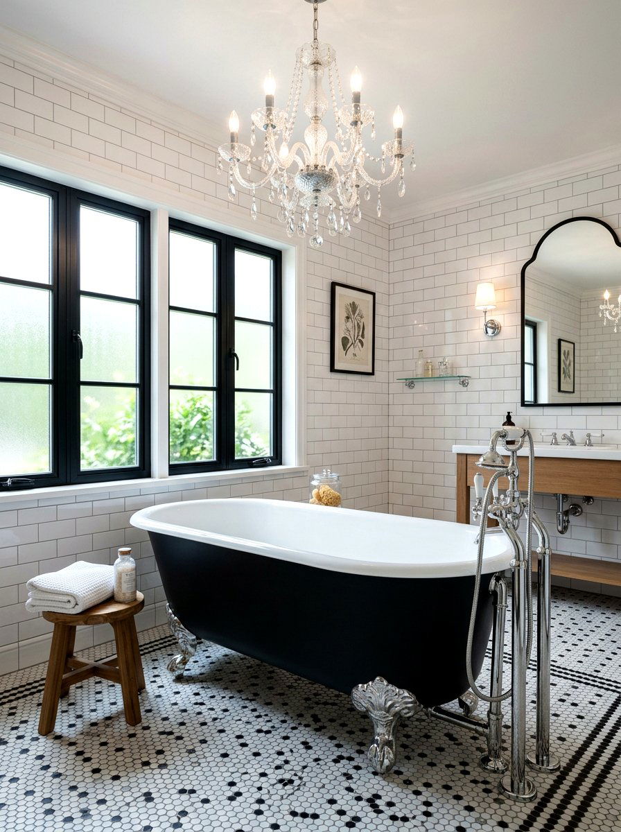 Clawfoot tub bathroom - 30 neo deco bathroom ideas