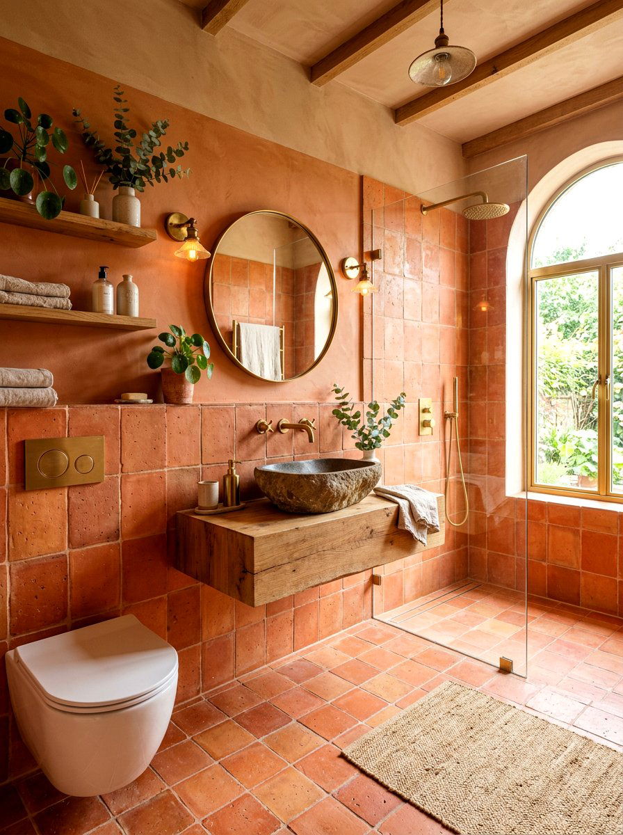 Clay Bathroom - 30 desert color decor ideas