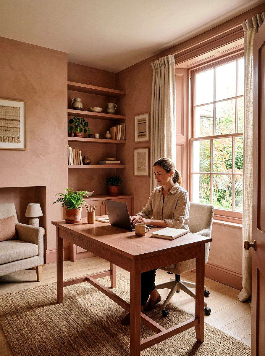 Clay Office - 30 color drenched office ideas