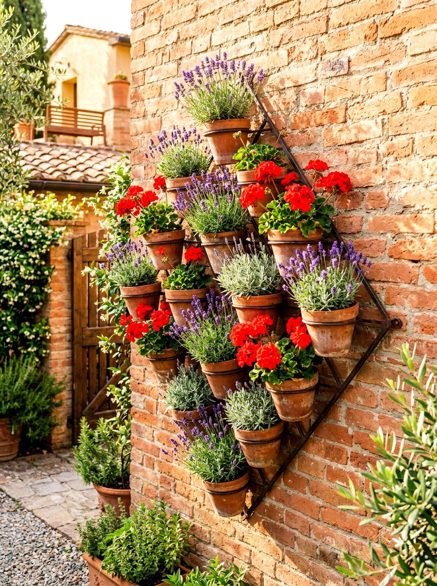 Clay Pot Wall Hanger - 30 vertical garden ideas
