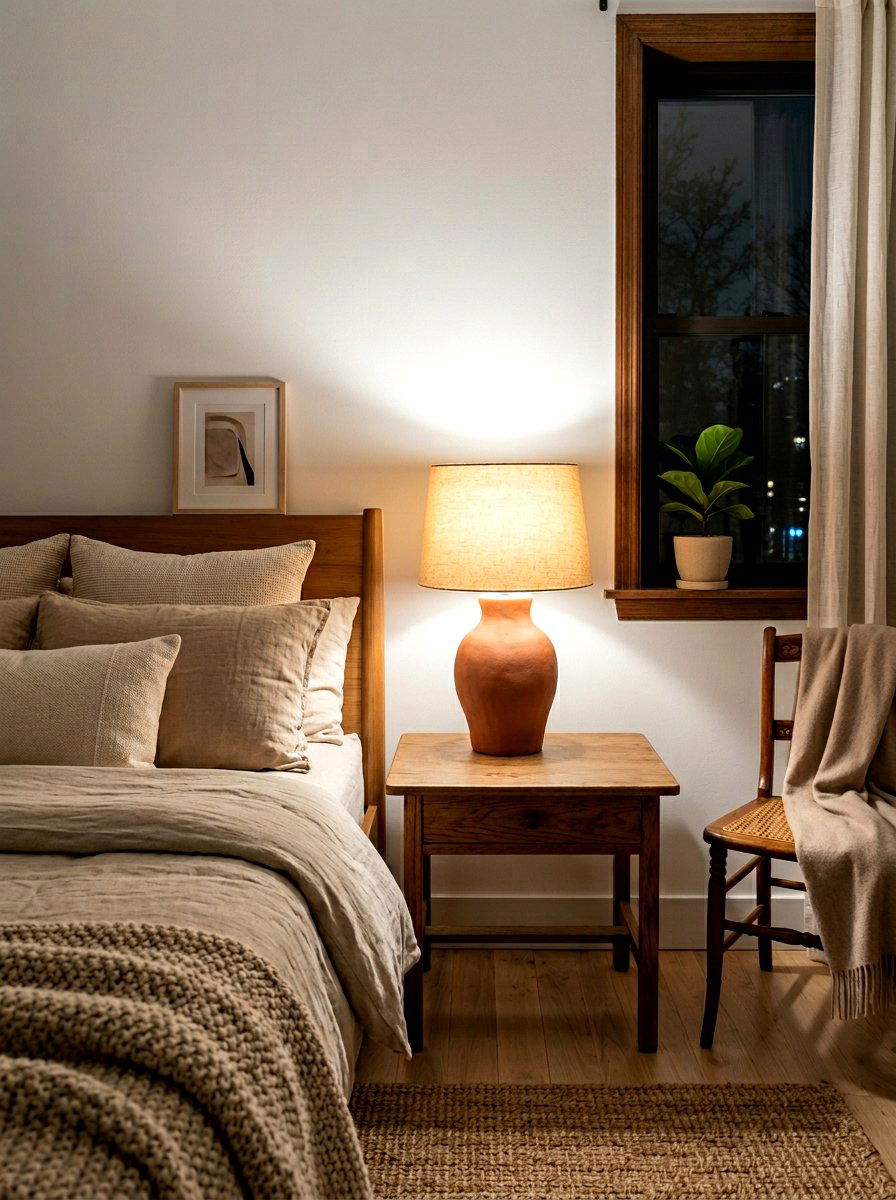 Clay Table Lamp - 30 organic modern bedroom ideas