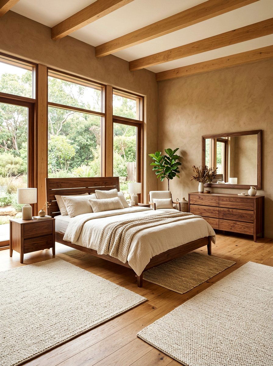 Clay and wood furniture bedroom - 30 clay color bedroom ideas