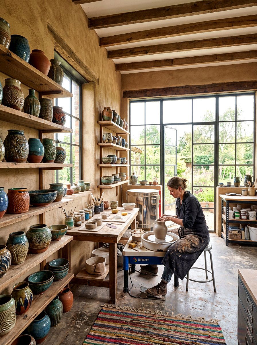 Clay pottery studio - 30 sustainable home decor ideas