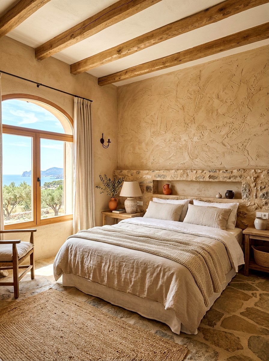 Clay texture walls - 30 earthy bedroom ideas