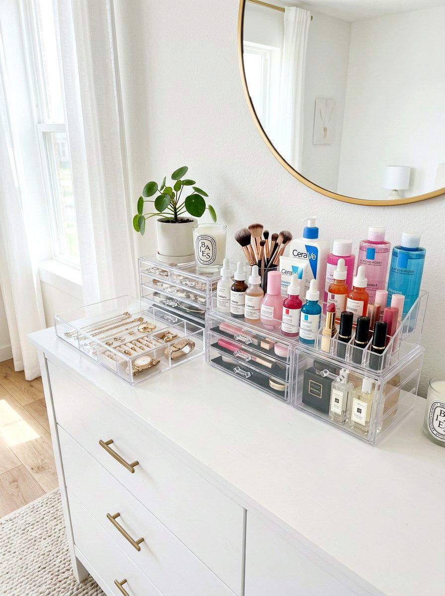 Clean Girl Acrylic Organizers - 30 clean girl bedroom ideas