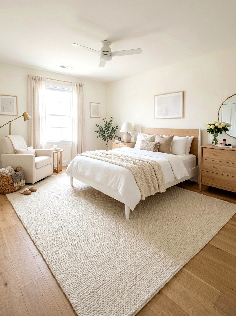 Clean Girl Cream Rug - 30 clean girl bedroom ideas