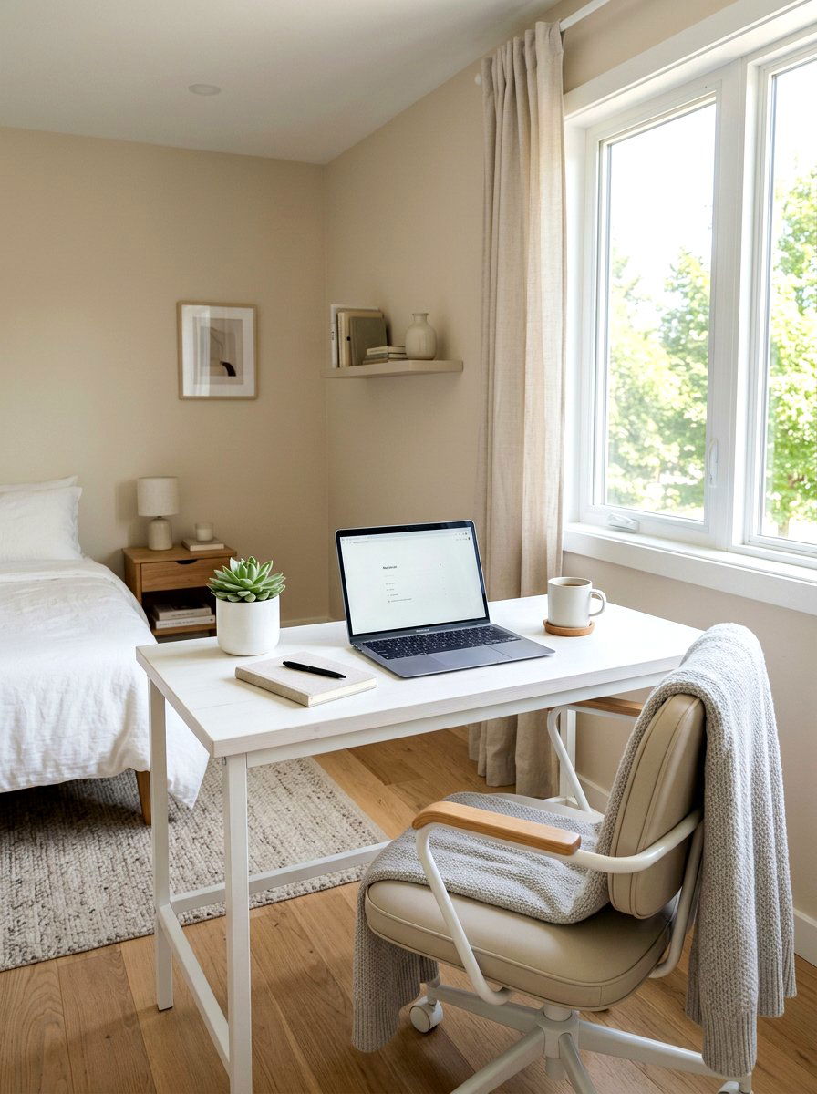 Clean Girl Minimalist Desk - 30 clean girl bedroom ideas