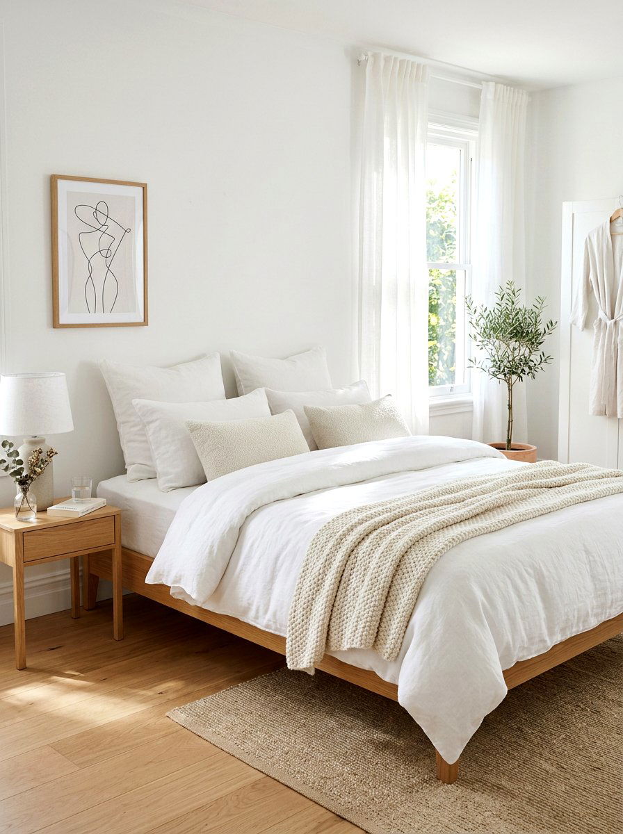 Clean Girl White Bedding - 30 clean girl bedroom ideas