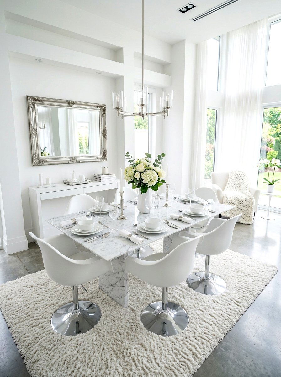 Clean White Dining Room - 30 viral dining room ideas