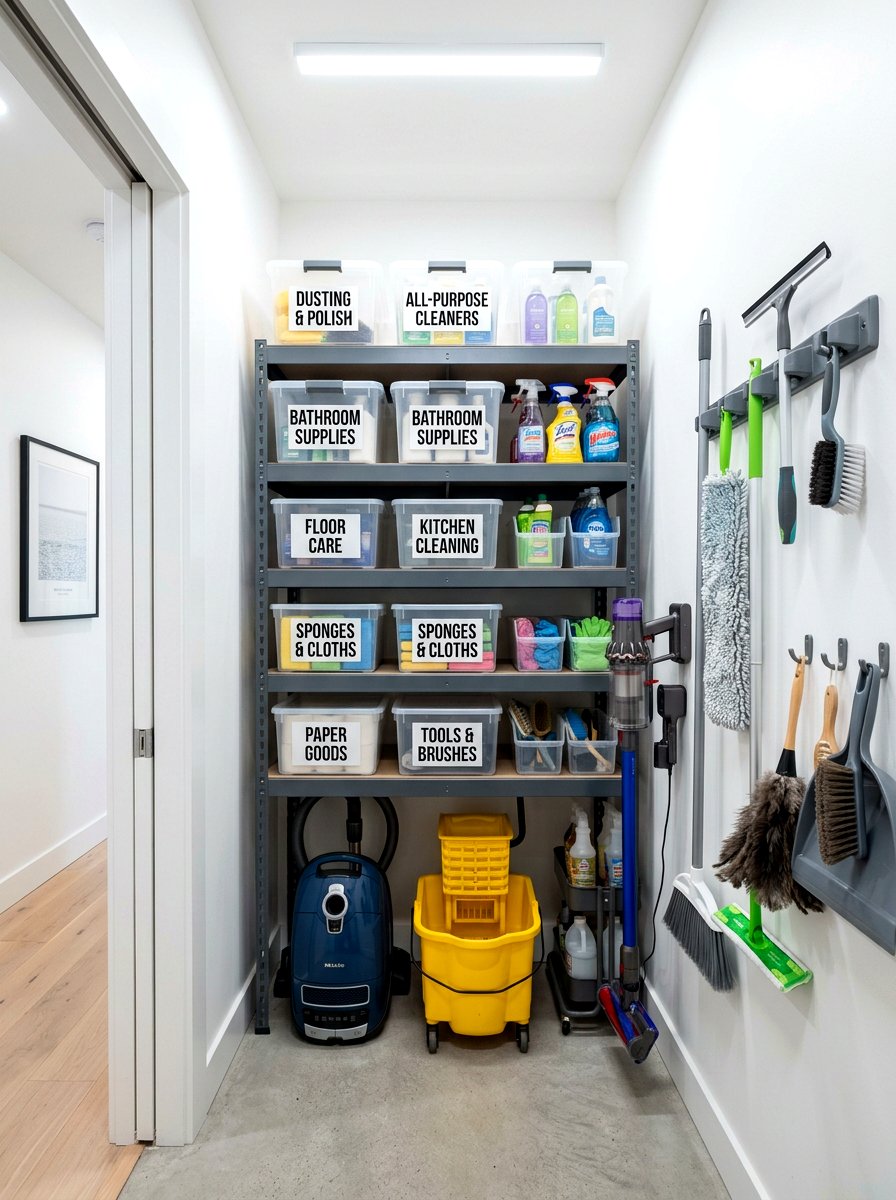 Cleaning Closet Organization - 30 utility kitchen ideas