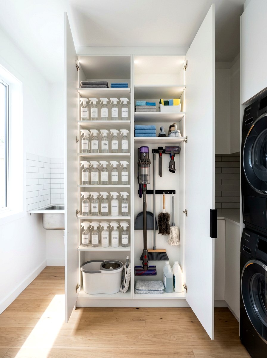 Cleaning Supply Cabinet - 30 small utility nook ideas