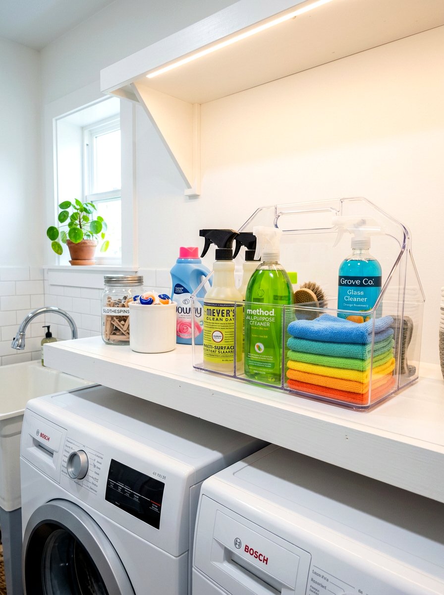Cleaning Supply Caddy Bins - 30 clear bin organization ideas