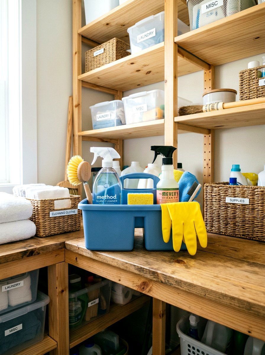 Cleaning Supply Caddy - 30 cleaning closet organization ideas