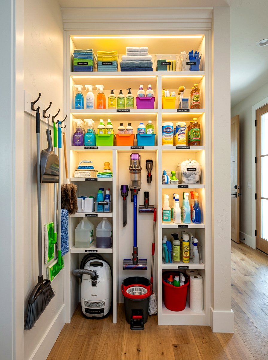 Cleaning Supply Closet - 30 organizing cleaning supplies ideas