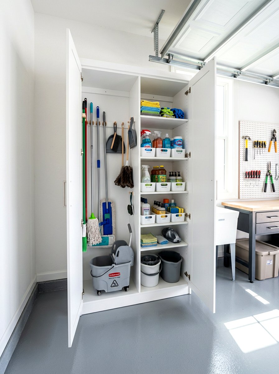 Cleaning Supply Closet - 30 organizing a garage ideas