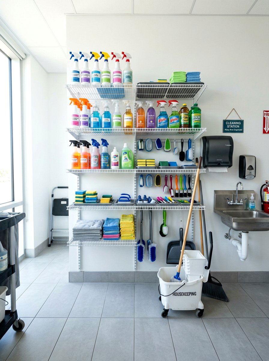 Cleaning Supply Rack - 30 kitchen organization ideas