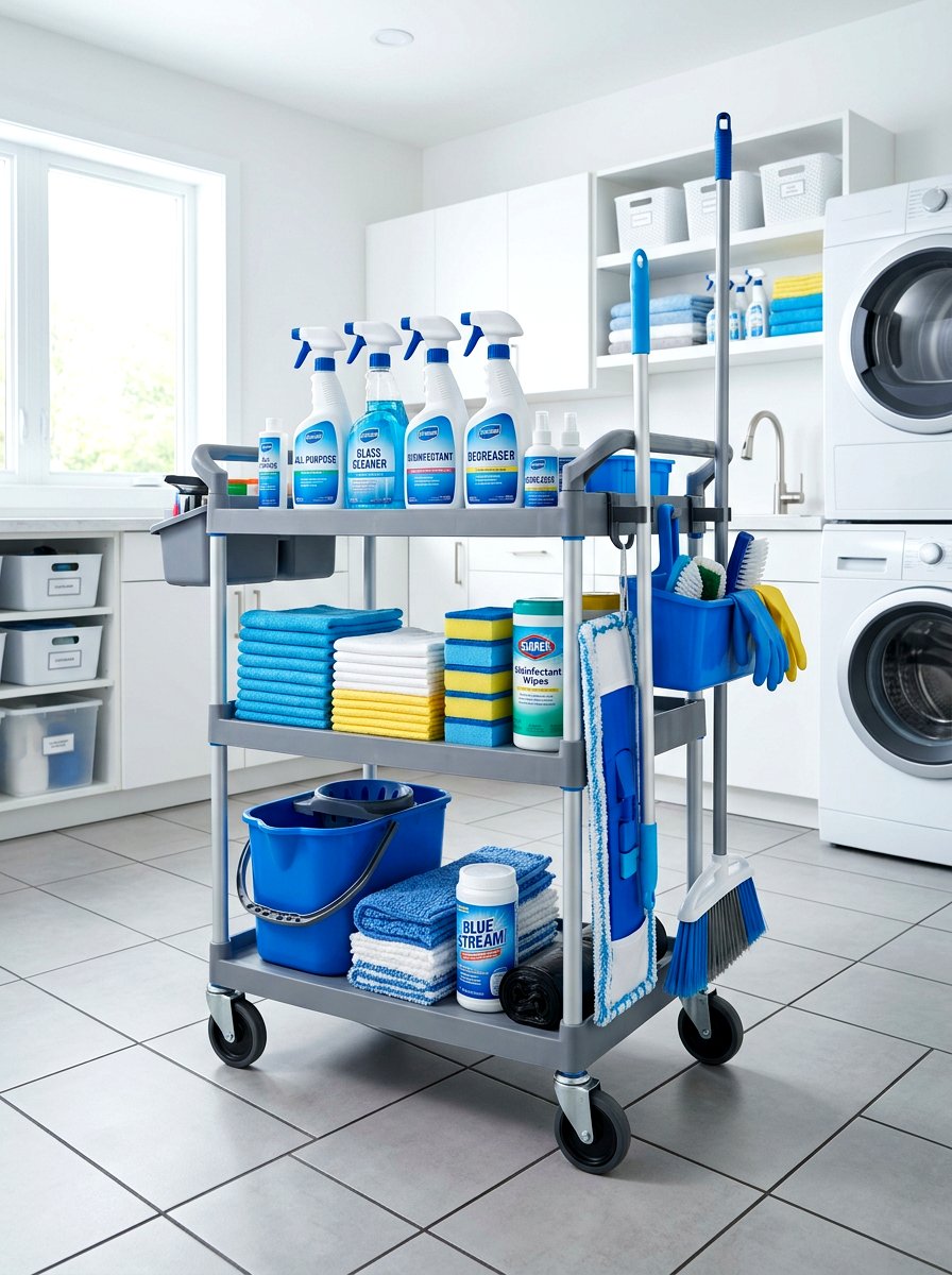 Cleaning Supply Rolling Cart - 30 rolling cart storage ideas
