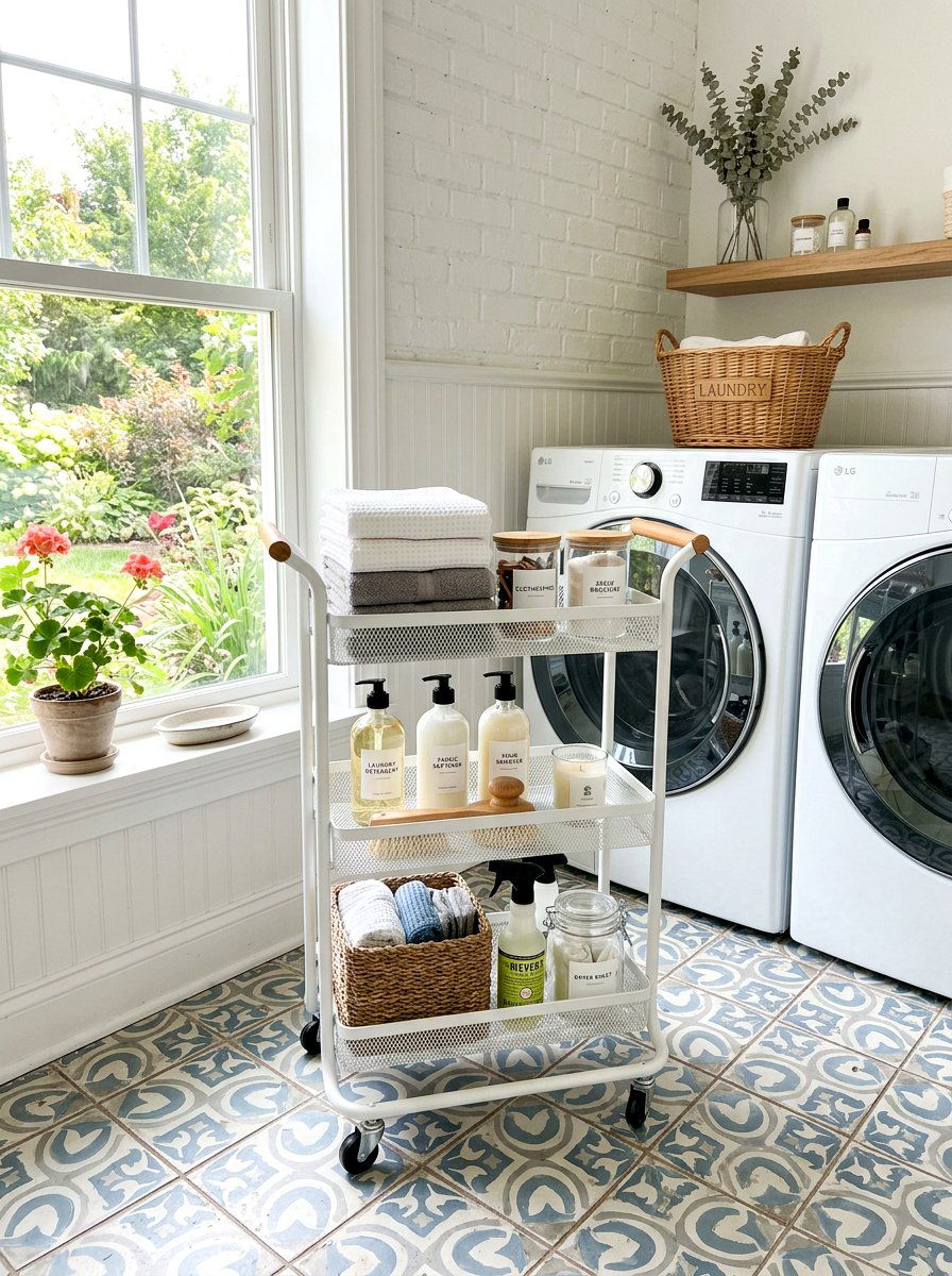 Cleaning supply rolling cart - 30 cleaning supply storage ideas