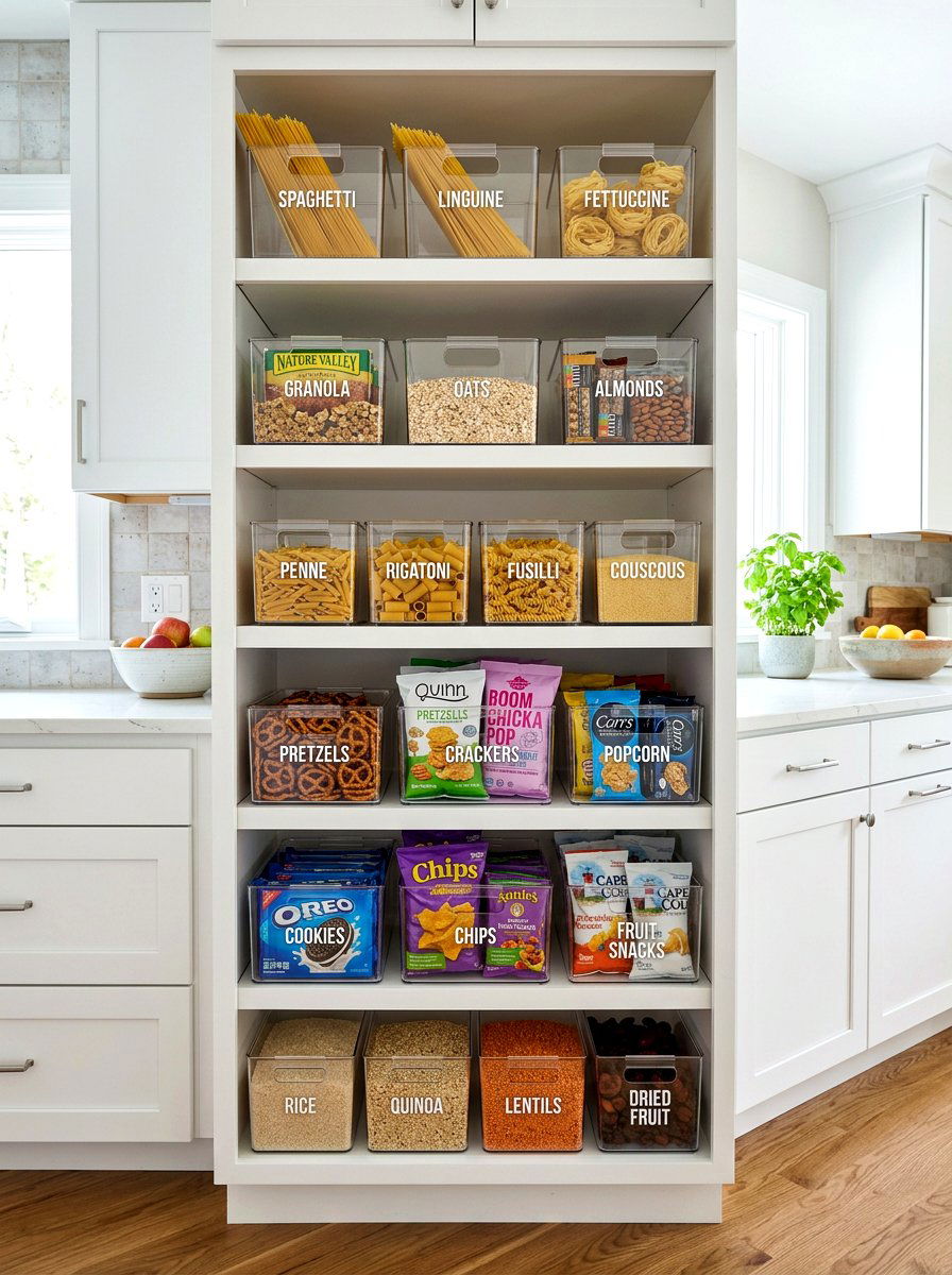 Clear Acrylic Bin Label - 30 label system pantry ideas