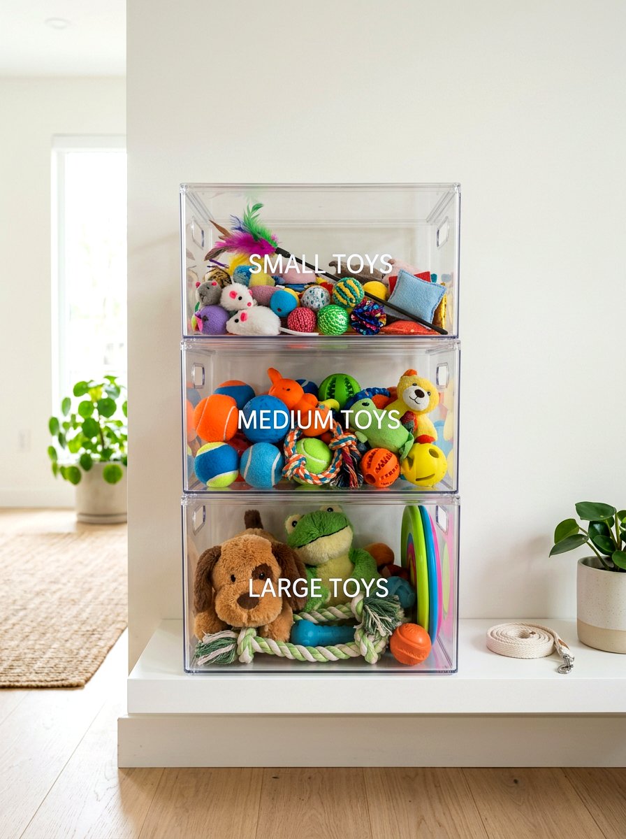 Clear Acrylic Bins For Pet Toys - 30 organizing pet supplies ideas
