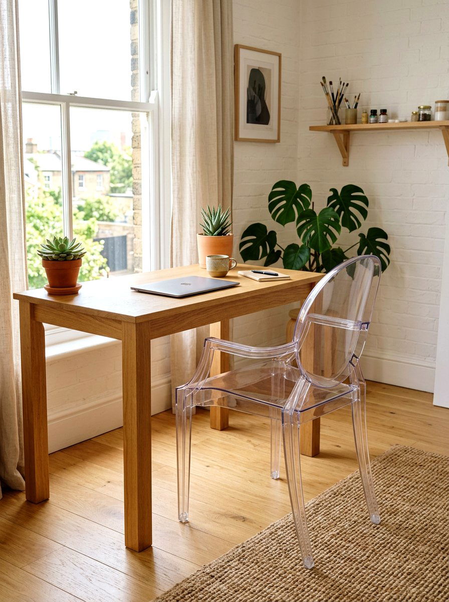 Clear Acrylic Chair - 30 studio apartment ideas