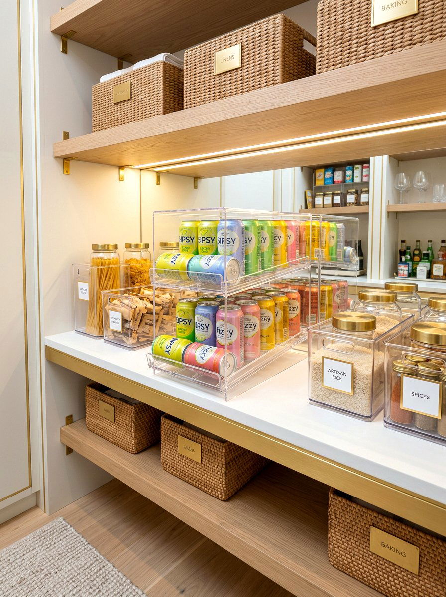 Clear Acrylic Dispenser - 30 can storage ideas