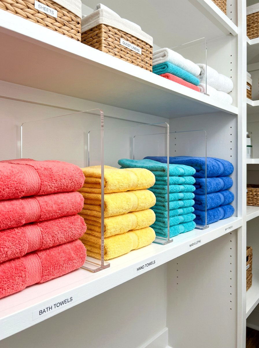 Clear Acrylic Dividers - 30 linen cupboard styling ideas